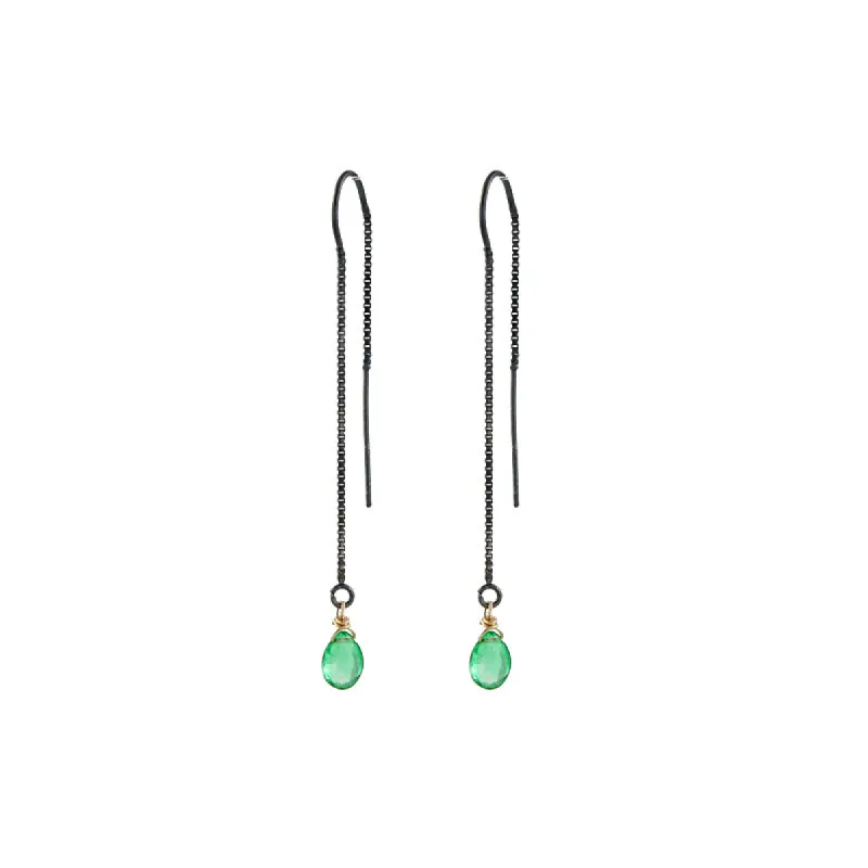 Oxidized Threader Earring made by Peggy Li Creations