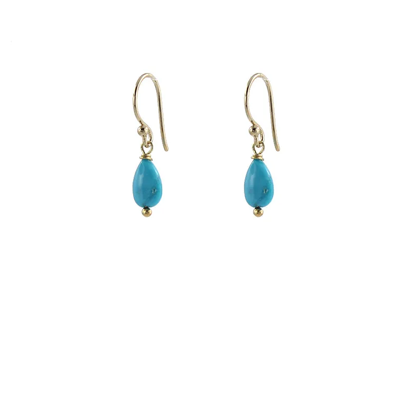 Turquoise Droplet Earrings sold by Peggy Li Creations