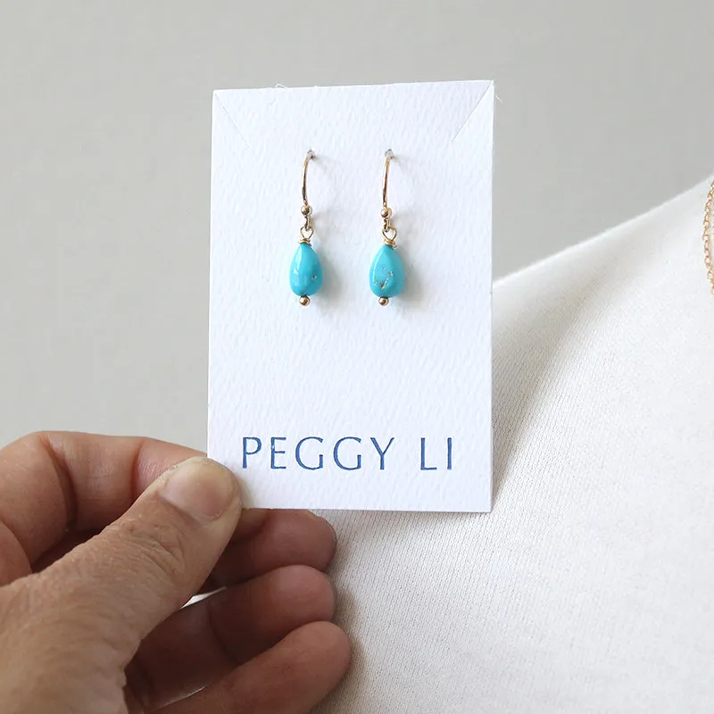 Turquoise Droplet Earrings sold by Peggy Li Creations product image thumbnail 2
