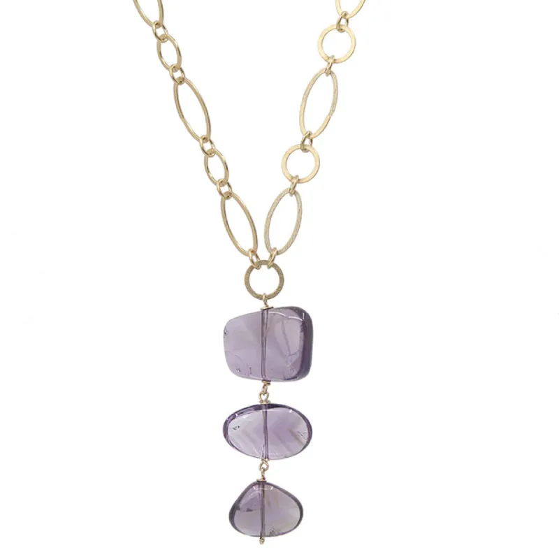 Tumbled Amethyst Necklace sold by Peggy Li Creations