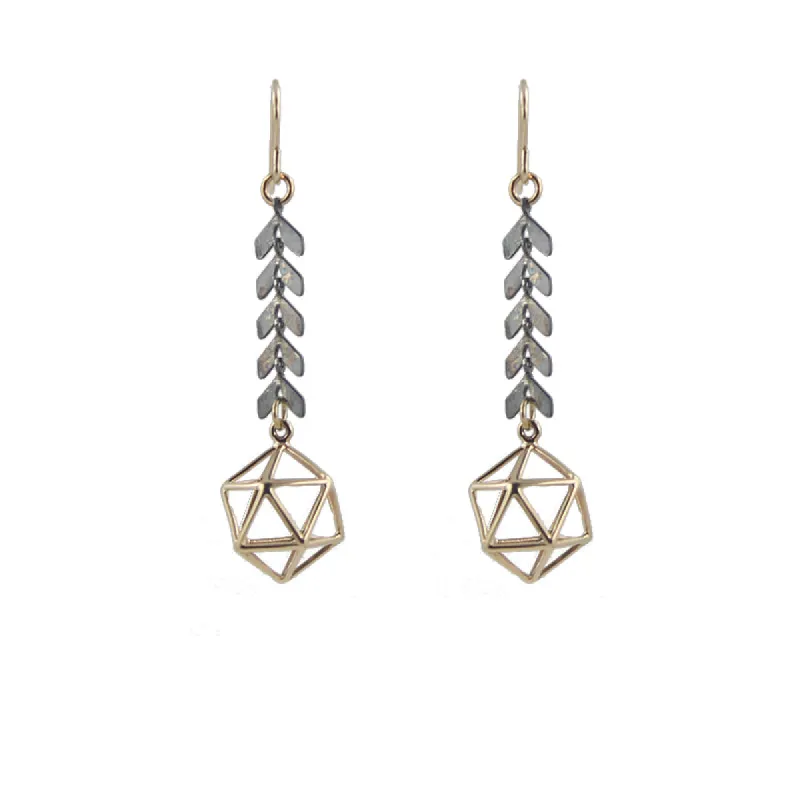 Globe Cage Chevron Earrings sold by Peggy Li Creations