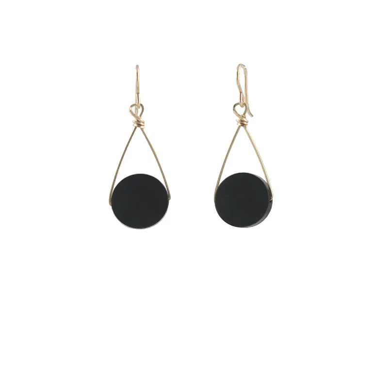 Tiger Ebony Disc Earrings made by Peggy Li Creations