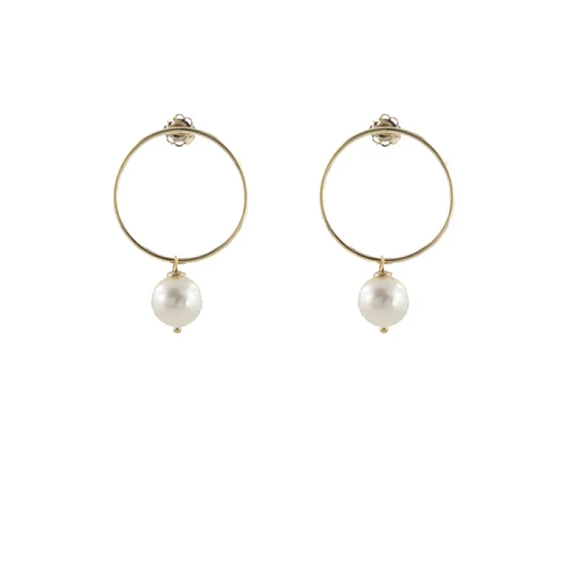 14k Gold Elegant O Earrings sold by Peggy Li Creations