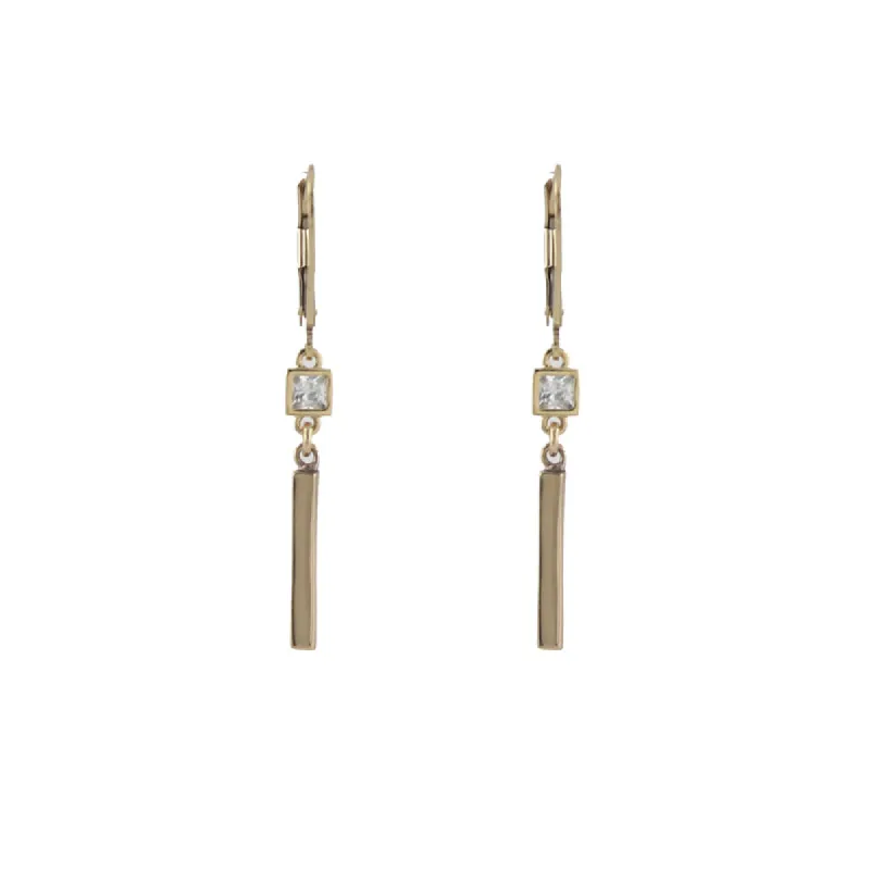CZ Bar Earrings sold by Peggy Li Creations