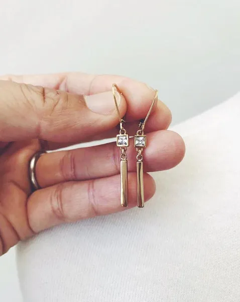 CZ Bar Earrings sold by Peggy Li Creations product image thumbnail 2
