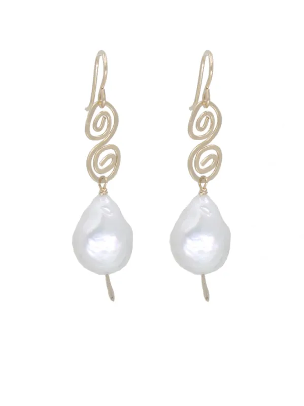 Jumbo Pearl Drop Earrings sold by Peggy Li Creations