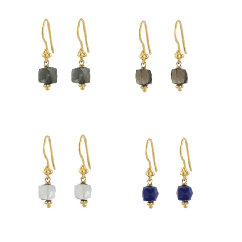 Cubed Gemstone Earrings sold by Peggy Li Creations