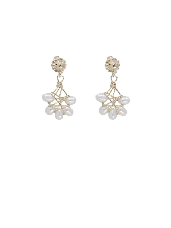 Pearl Mesh Earrings sold by Peggy Li Creations