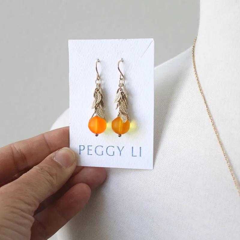 Orange Orb Earrings sold by Peggy Li Creations product image thumbnail 2