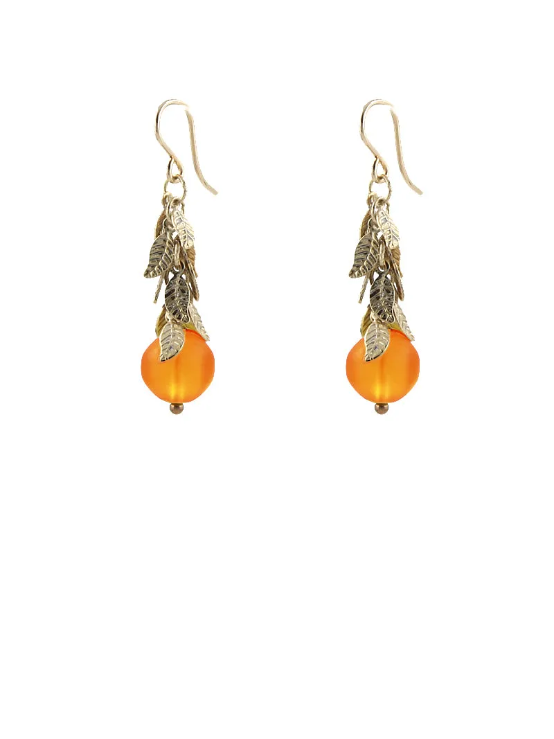 Orange Orb Earrings sold by Peggy Li Creations