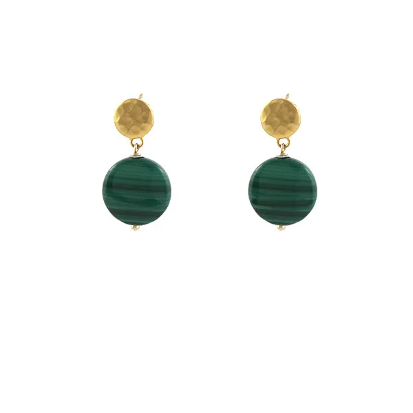 Malachite Dot Earrings sold by Peggy Li Creations
