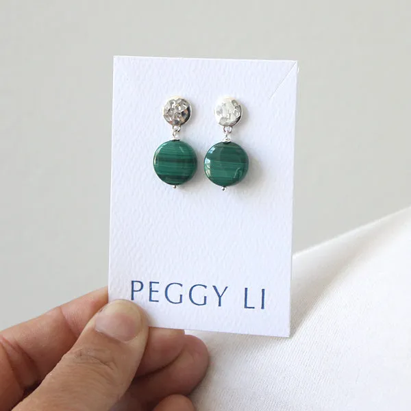 Malachite Dot Earrings sold by Peggy Li Creations product image thumbnail 2