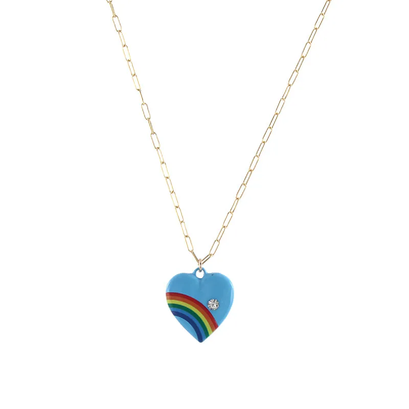 Retro Rainbow Heart Necklace sold by Peggy Li Creations