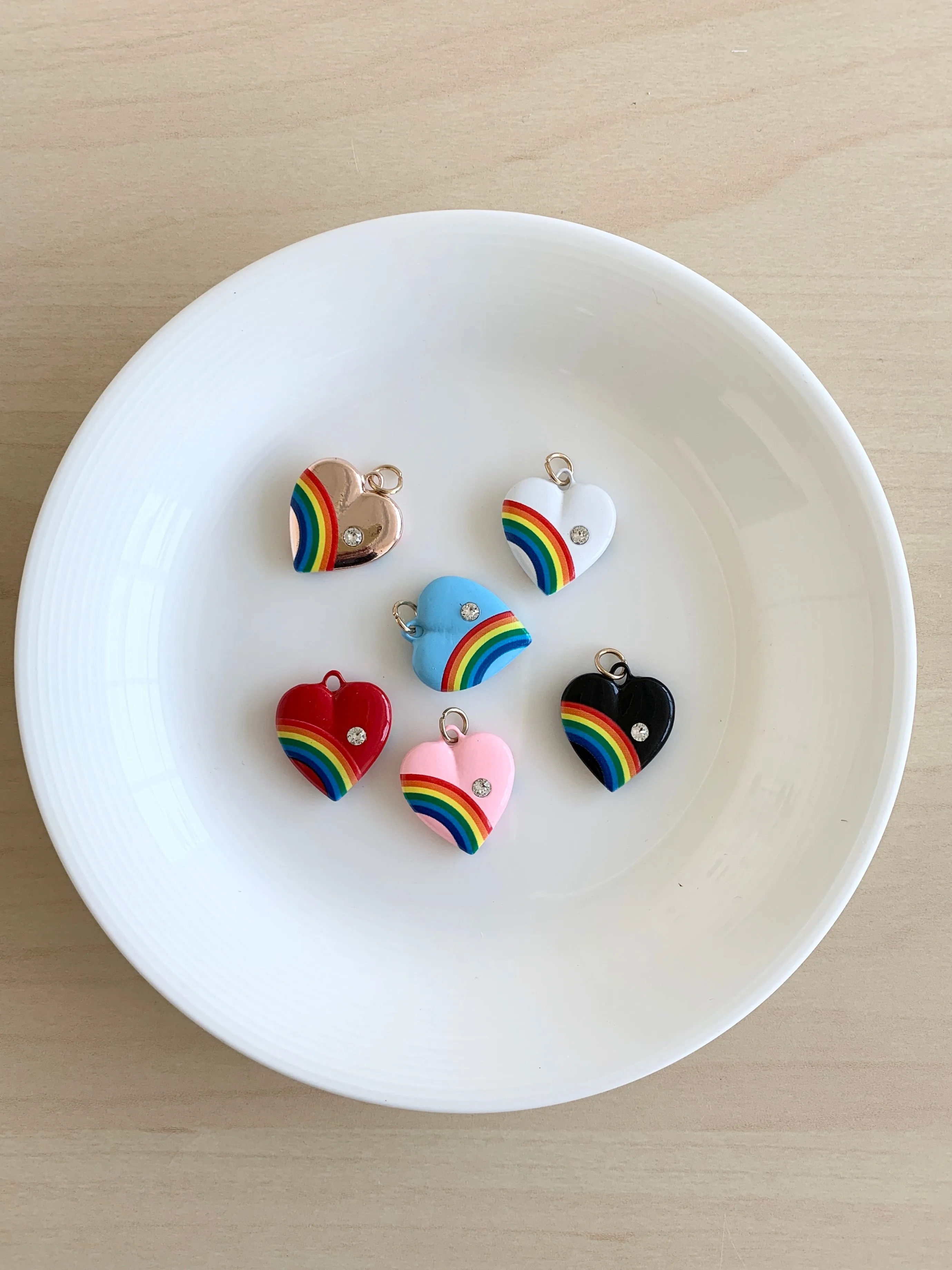 Retro Rainbow Heart Necklace sold by Peggy Li Creations product image thumbnail 3