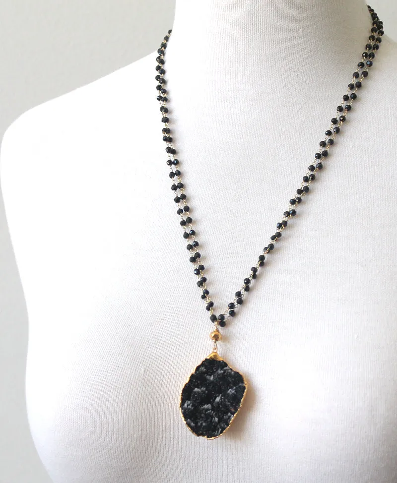 Black Kyanite on Double Chain Necklace sold by Peggy Li Creations product image thumbnail 2