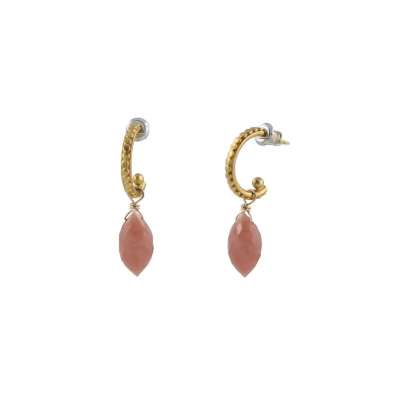 Pink Opal Arch Earrings sold by Peggy Li Creations