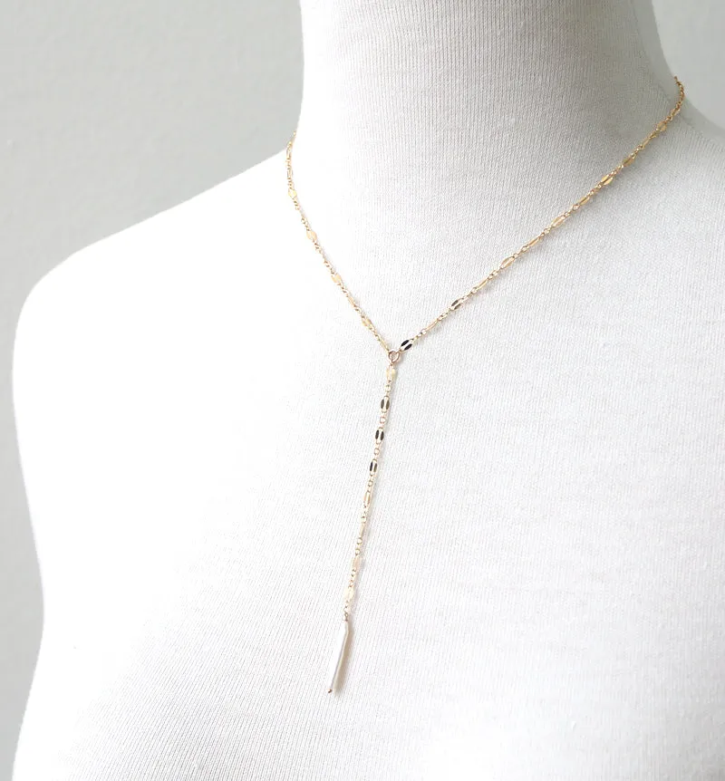 Slim Pearl Lariat Lace Necklace sold by Peggy Li Creations product image thumbnail 2