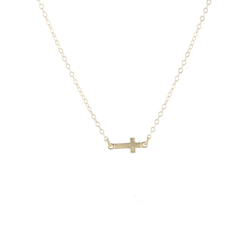 Sideways Cross Necklace sold by Peggy Li Creations