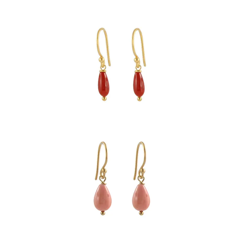 Coral Droplet Earrings sold by Peggy Li Creations