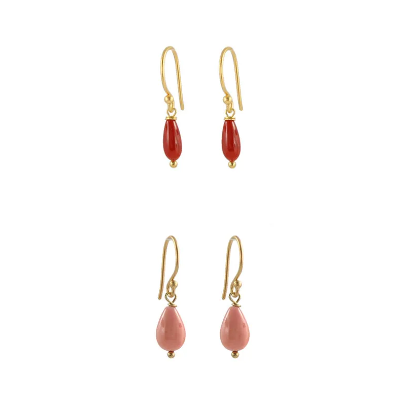 Coral Droplet Earrings sold by Peggy Li Creations