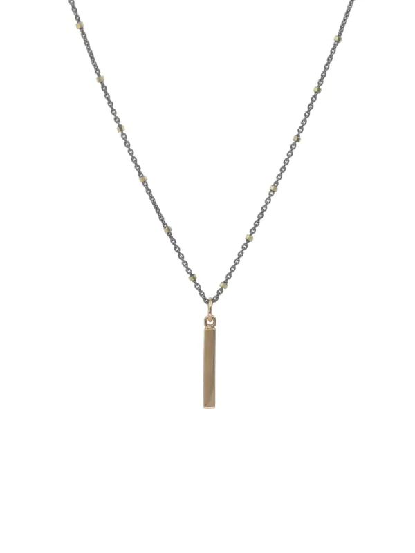 Oxidized Beaded Bar Necklace, GF sold by Peggy Li Creations