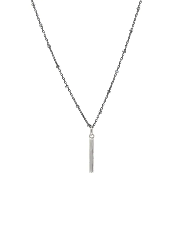 Oxidized Chain and Bar Necklace, SS sold by Peggy Li Creations