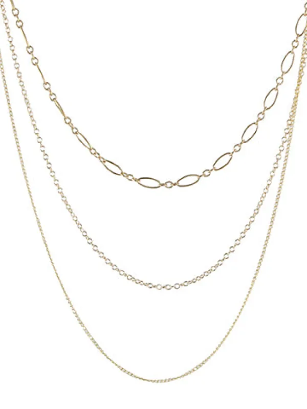 Triple Chain Necklace sold by Peggy Li Creations