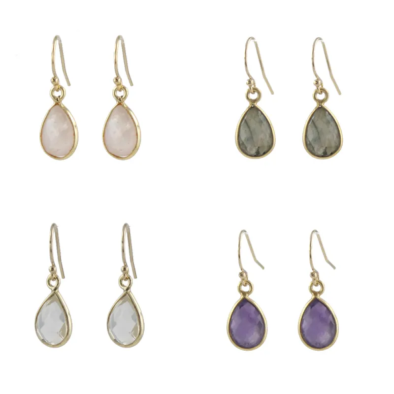 Simple Gem Teardrop Earrings sold by Peggy Li Creations