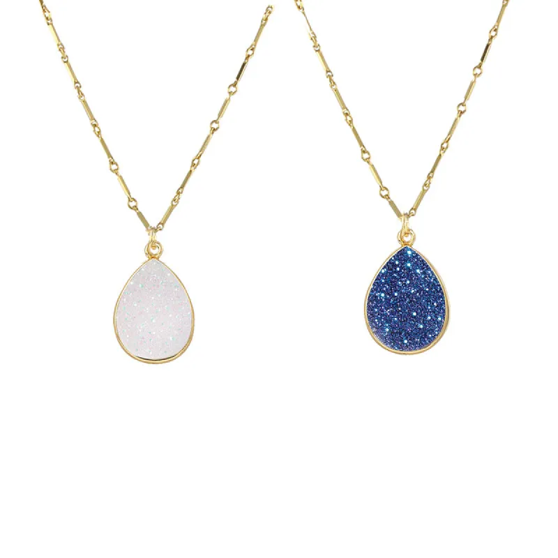 Teardrop Druzy Necklace sold by Peggy Li Creations