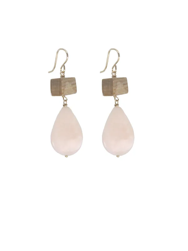 Pale Pink Block Earrings sold by Peggy Li Creations