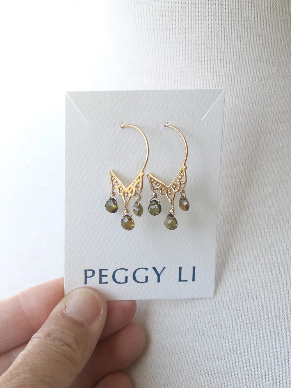Tourmaline Filagree Earrings sold by Peggy Li Creations product image thumbnail 3