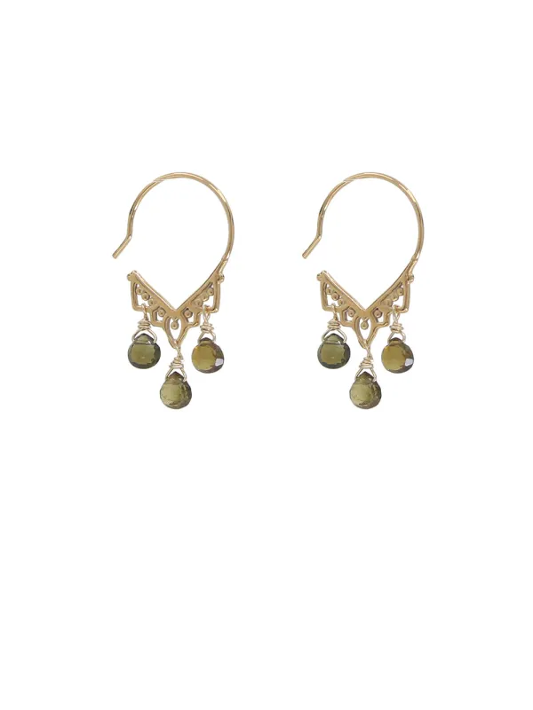 Tourmaline Filagree Earrings sold by Peggy Li Creations