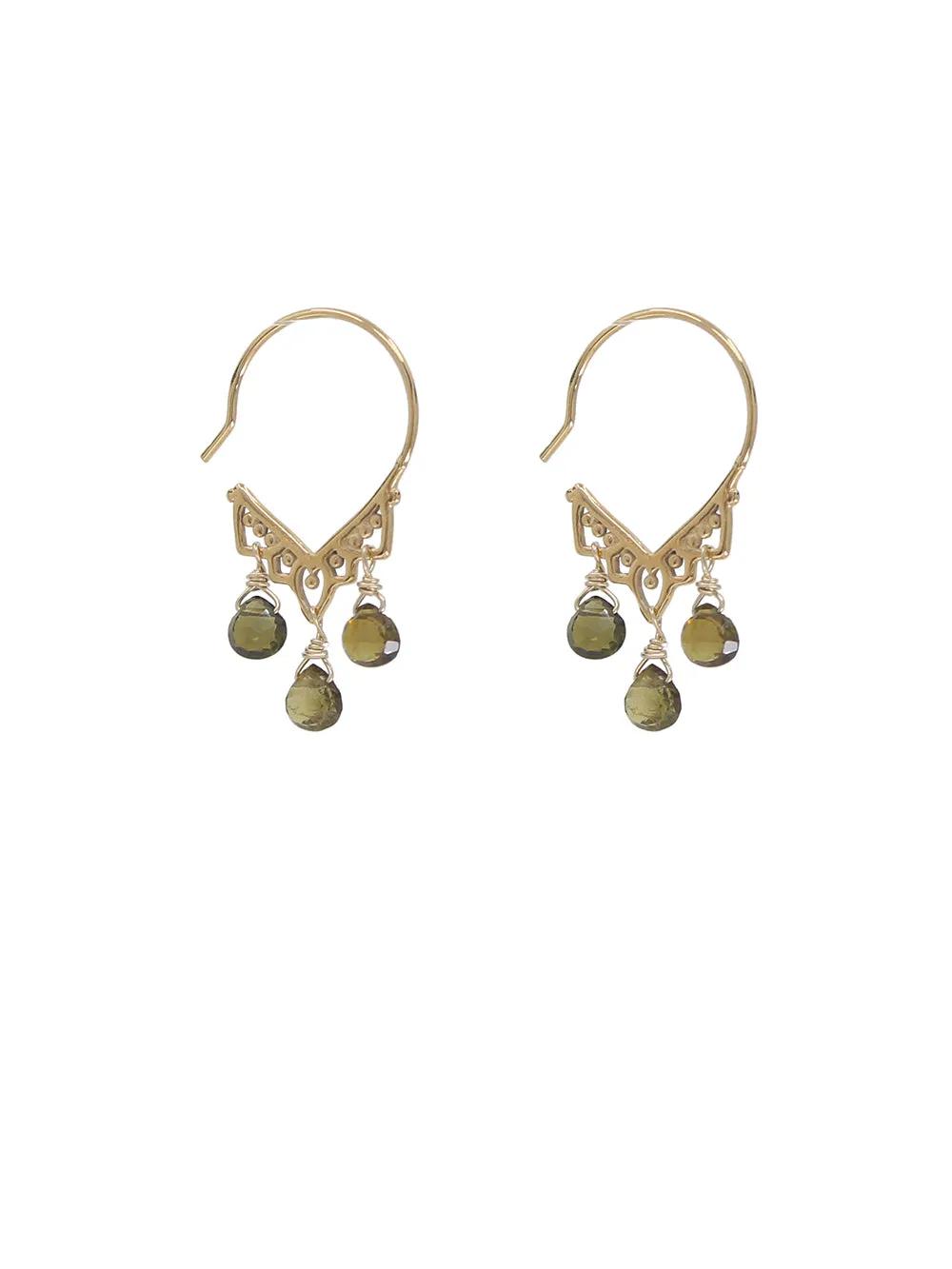 Tourmaline Filagree Earrings sold by Peggy Li Creations