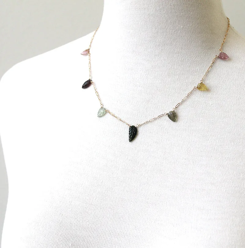 Tourmaline Leaf Necklace sold by Peggy Li Creations product image thumbnail 2