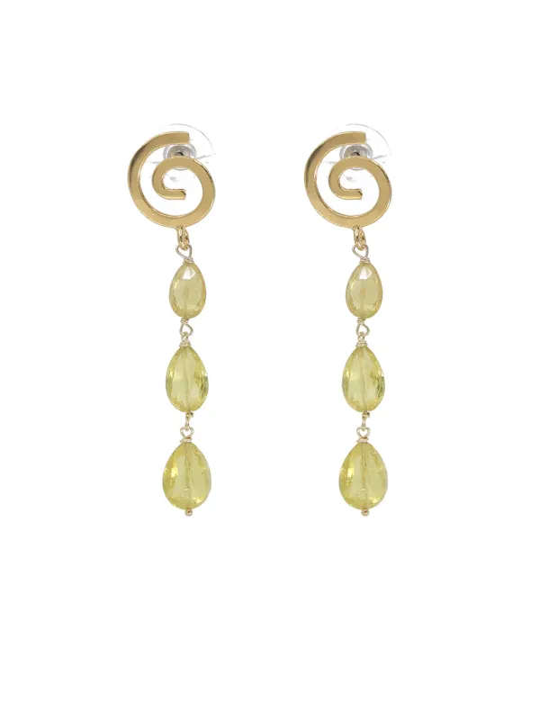 Yellow Tourmaline Swirl Earrings sold by Peggy Li Creations