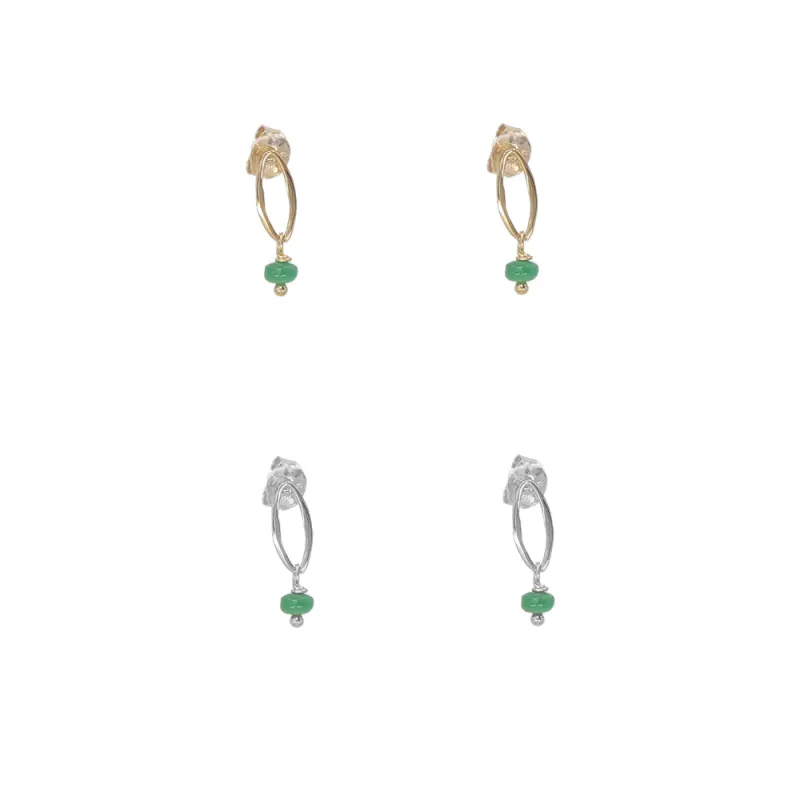 Jade Oval Earrings made by Peggy Li Creations