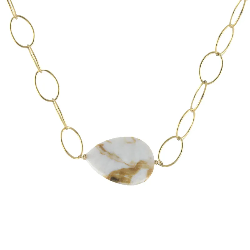 Loopy Necklace - Wood Opal sold by Peggy Li Creations