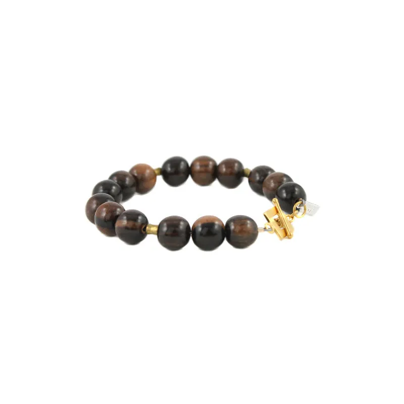Warm Wood Bead Bracelet made by Peggy Li Creations