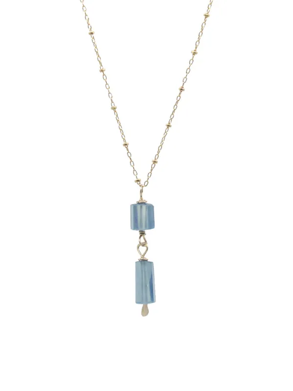 Aquamarine Chunk Necklace sold by Peggy Li Creations