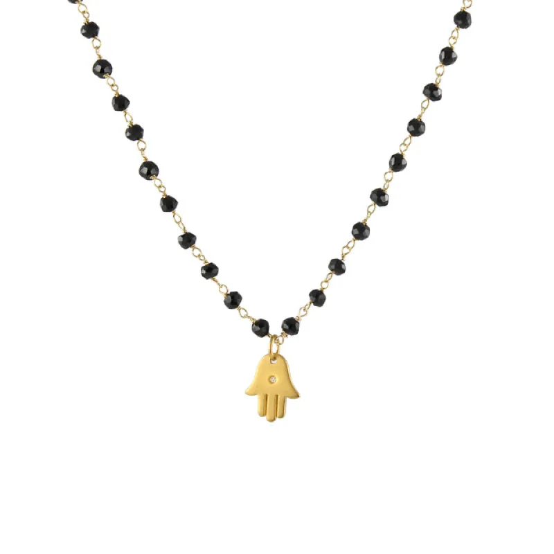 Beaded Hamsa Necklace sold by Peggy Li Creations