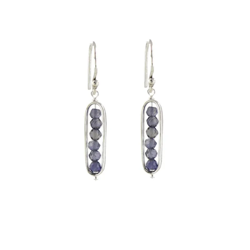 Iolite Frame Earrings made by Peggy Li Creations