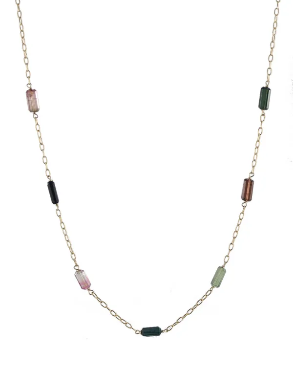 Delicate Tourmaline Chain Necklace sold by Peggy Li Creations