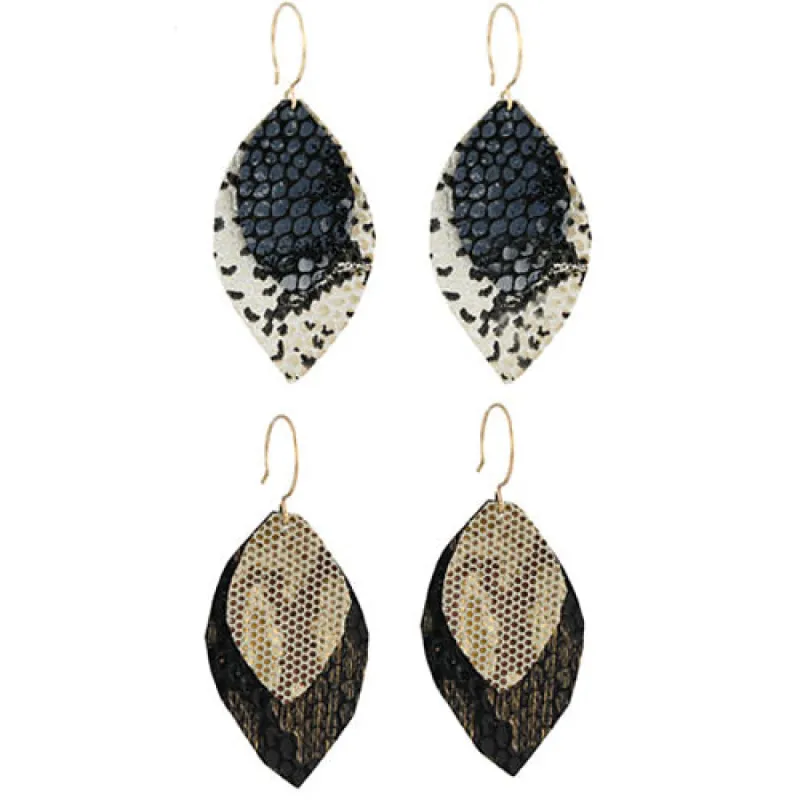 Recycled Leather Earrings sold by Peggy Li Creations