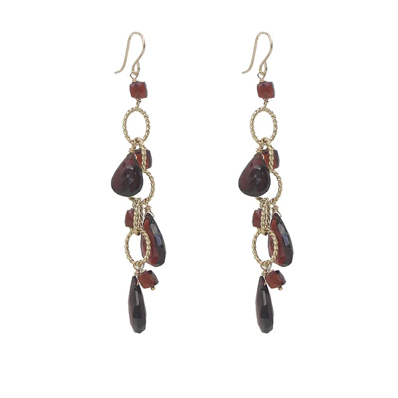 Red Garnet Waterfall Earrings sold by Peggy Li Creations