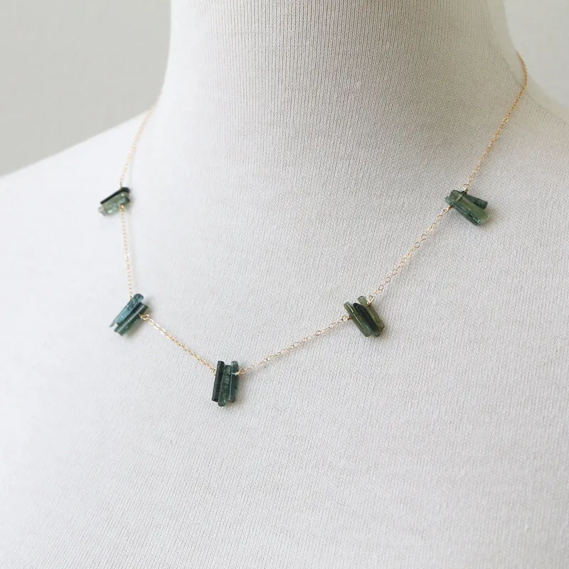 Green Tourmaline Spires Necklace sold by Peggy Li Creations product image thumbnail 2