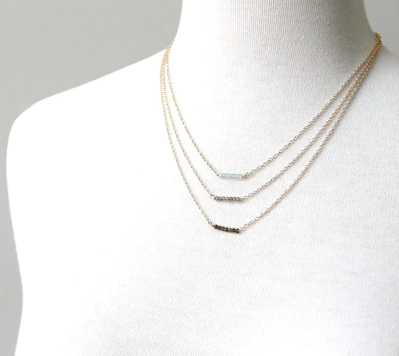 Triple Caviar Gem Slice Necklace sold by Peggy Li Creations product image thumbnail 4