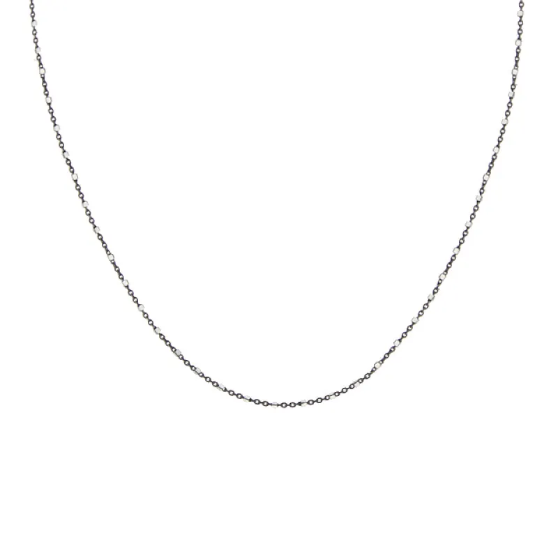 Squared Oxidized Sparkle Chain Necklace sold by Peggy Li Creations