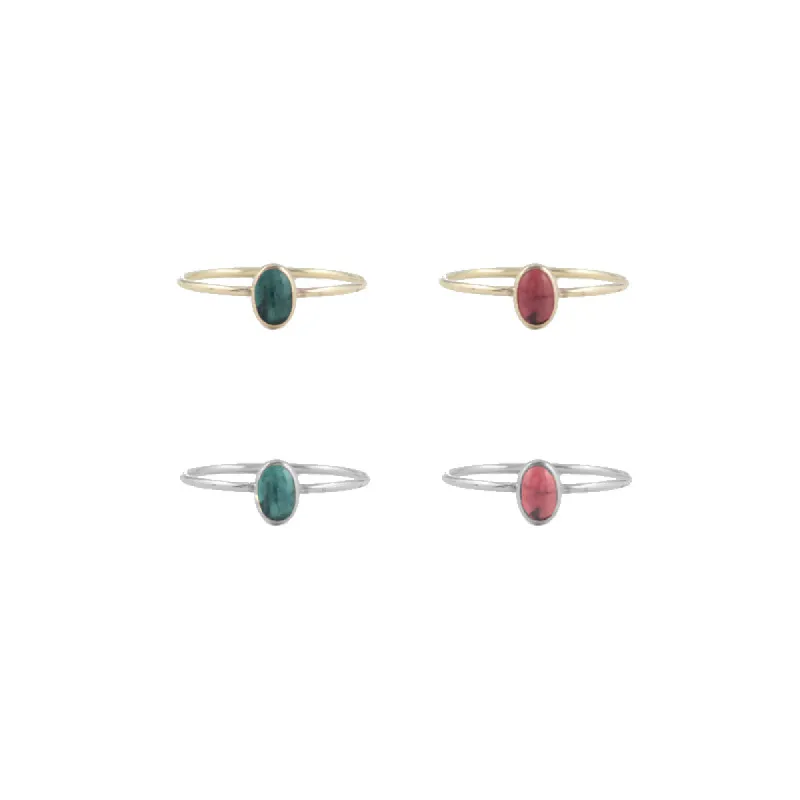 Small Oval Tourmaline Rings sold by Peggy Li Creations