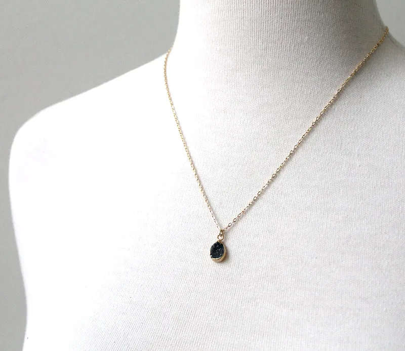 Black Teardrop Druzy Necklace sold by Peggy Li Creations product image thumbnail 2