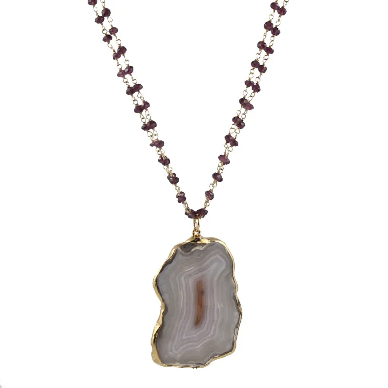 Red Agate and Garnet Chain Necklace sold by Peggy Li Creations